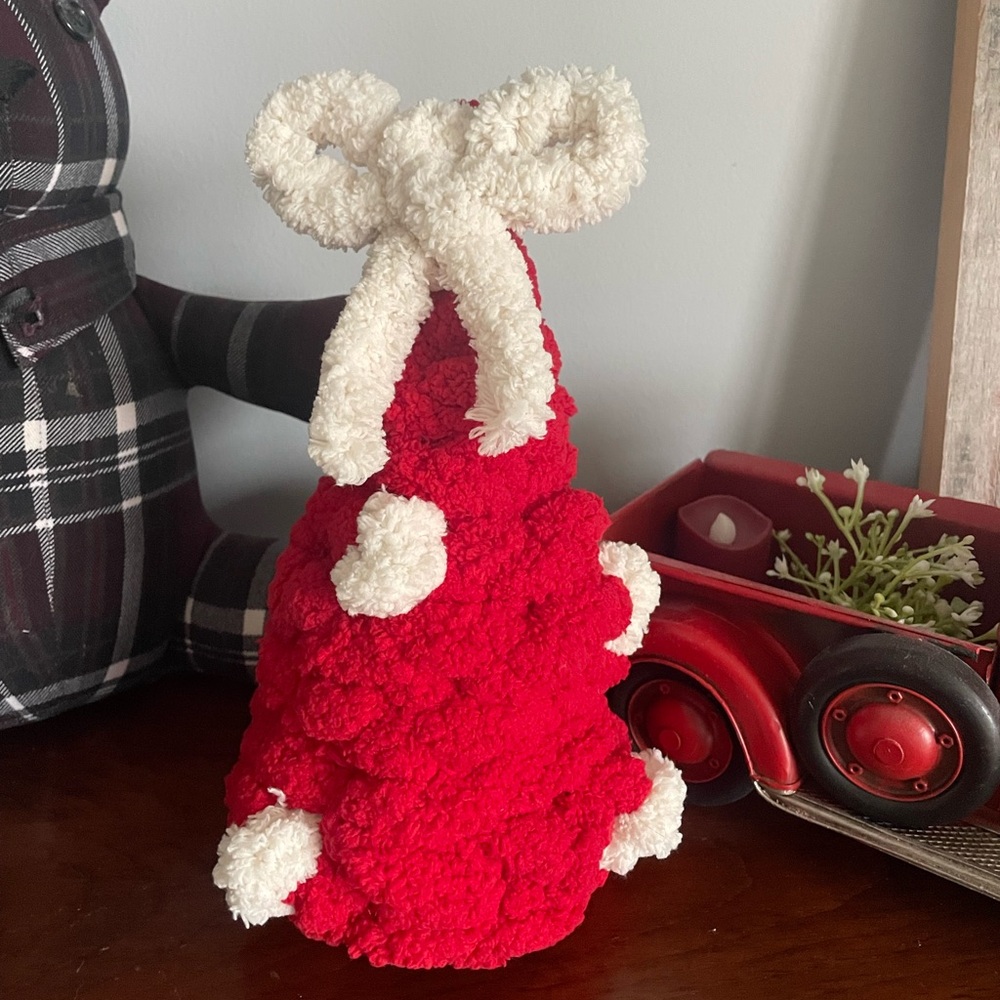 Hand Knitted Christmas Tree-Red